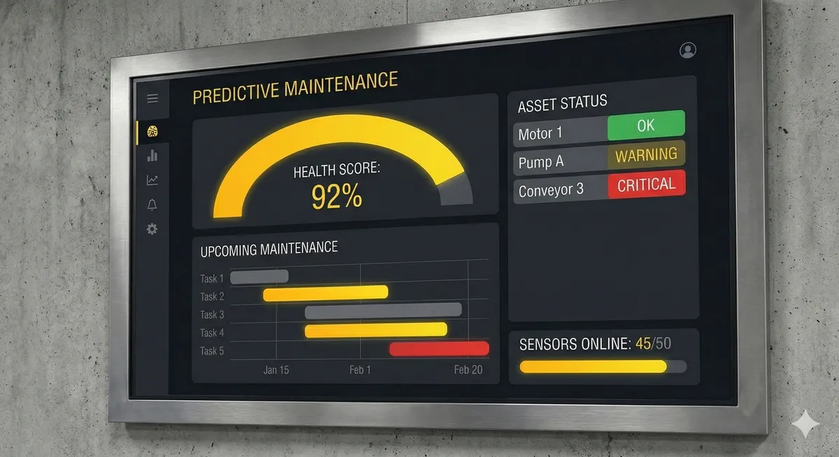 Egyedi ipari szoftver dashboard felület